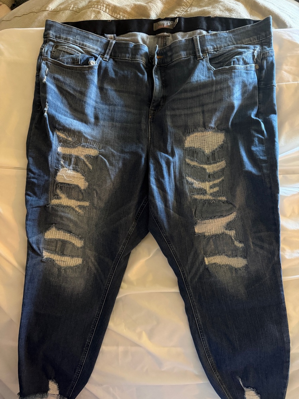 torrid Distressed Dark Blue Relaxed Jeans